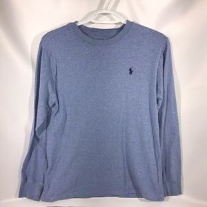 Light Blue Heathered Long Sleeve T-shirt Lg 14-16